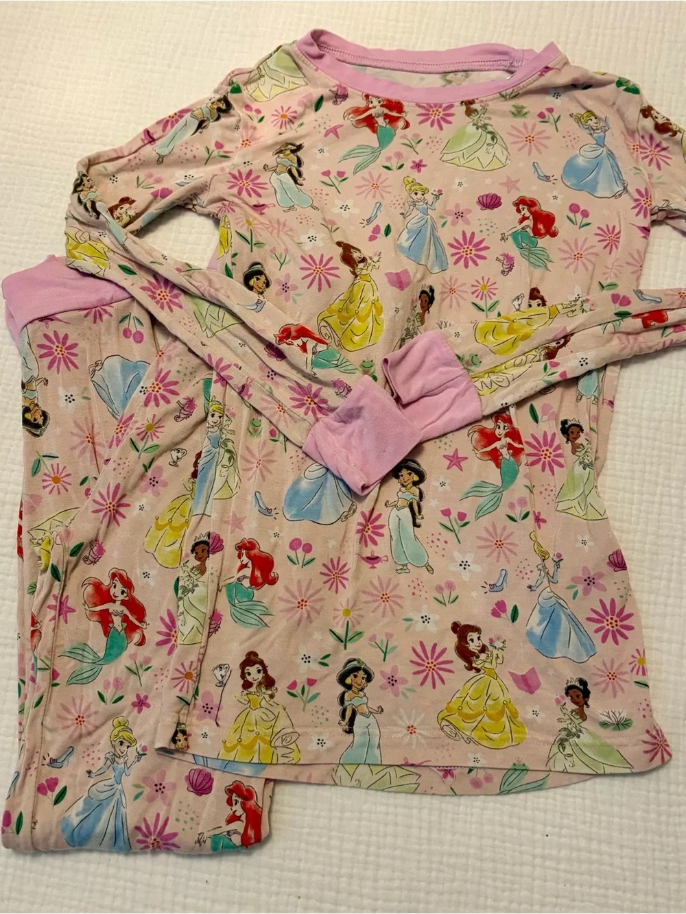 Disney Little Sleepies OG Pink Princess Print Bamboo Pajamas 7/8 7 8